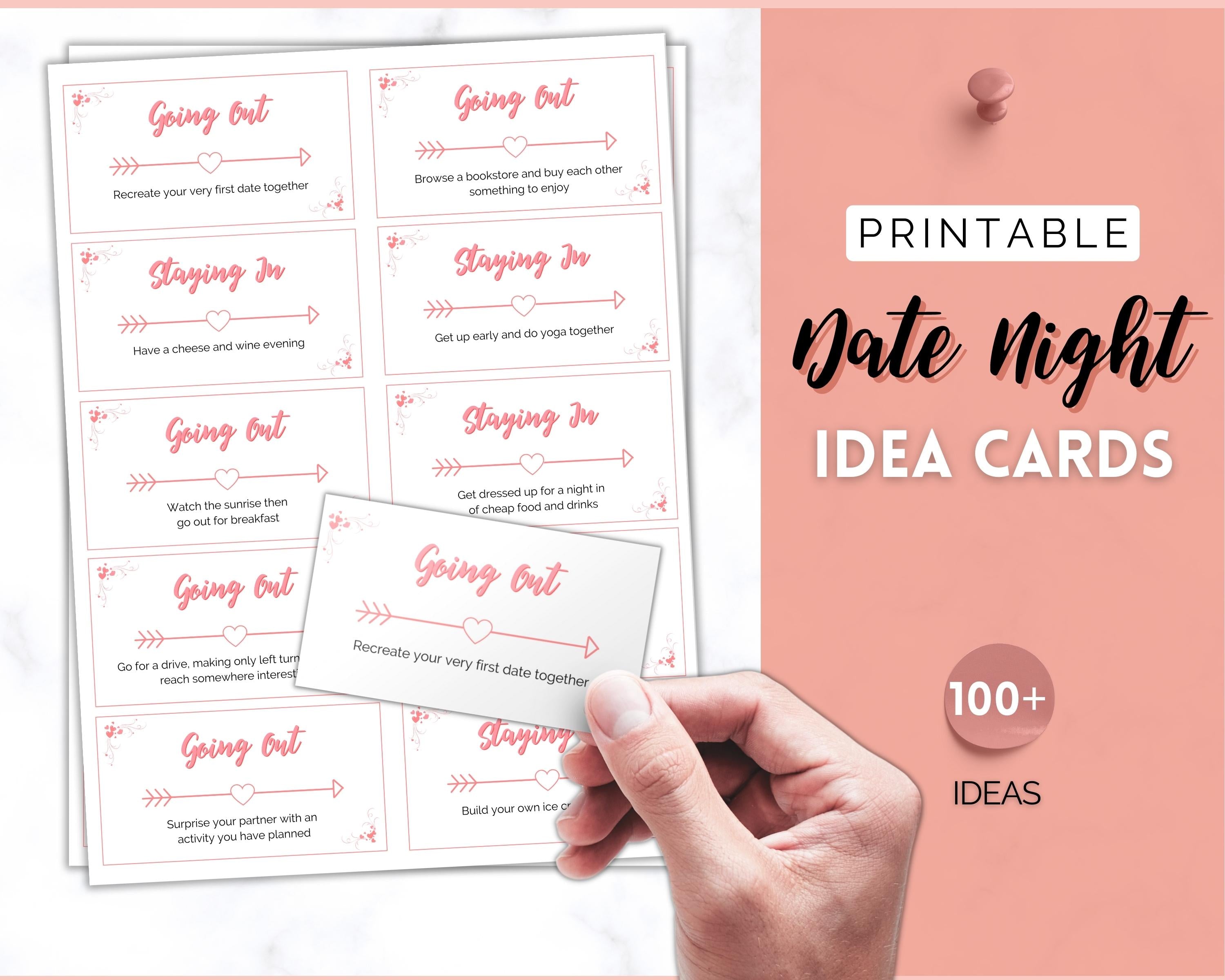 Couples Date Night Idea Cards 100 Printable Card Game T 