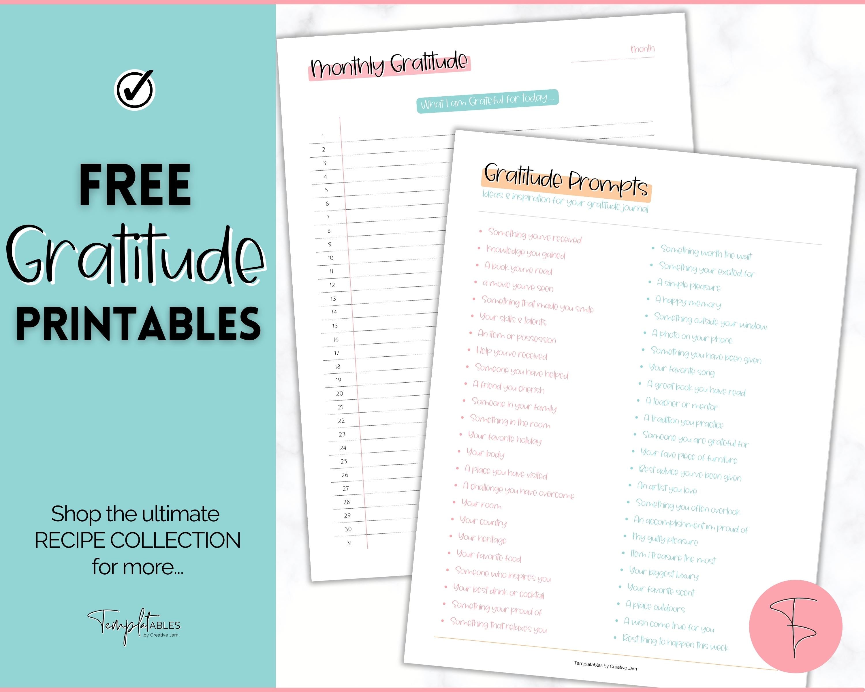 FREE - Gratitude Planner Printable