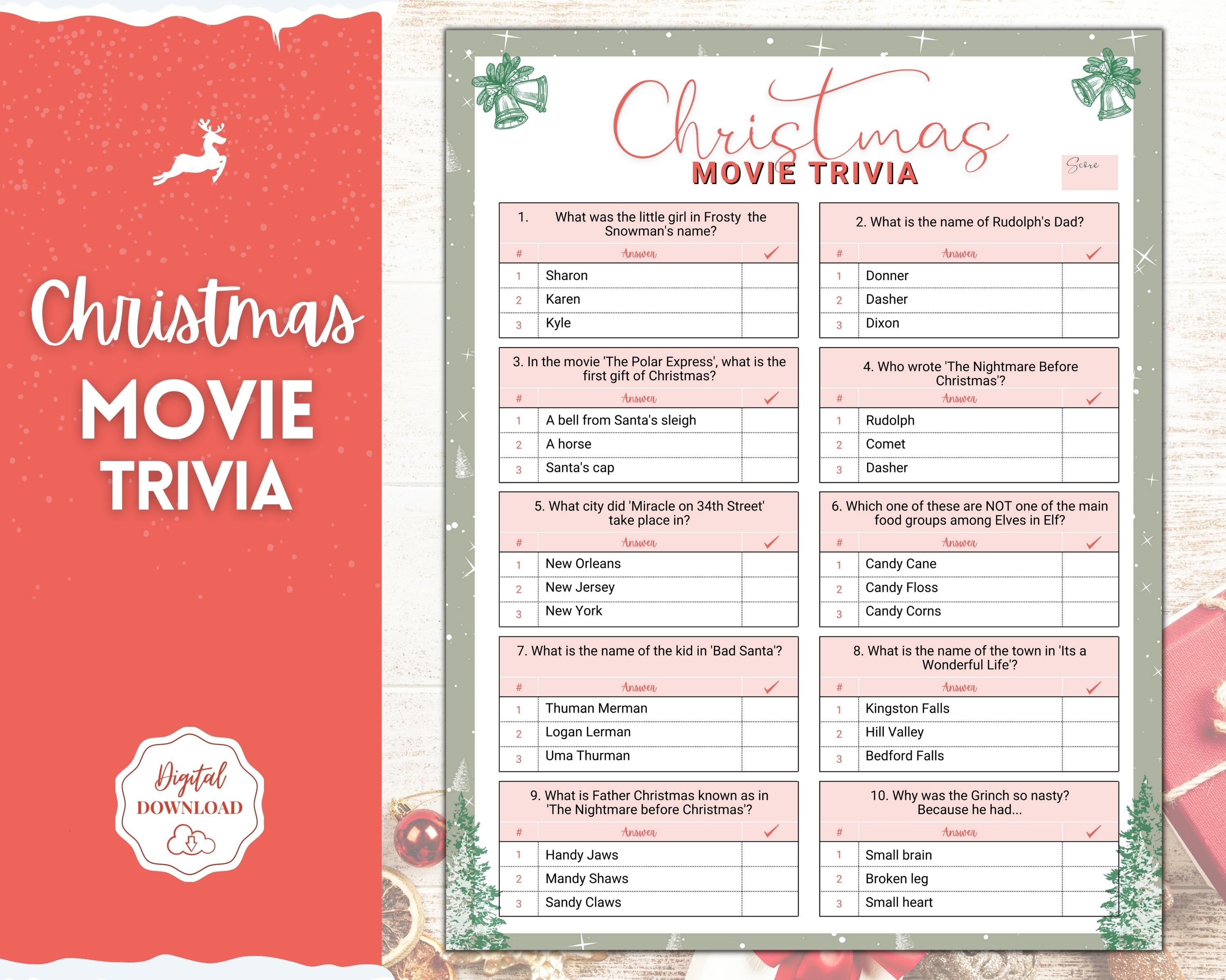 Christmas Movie Trivia Game