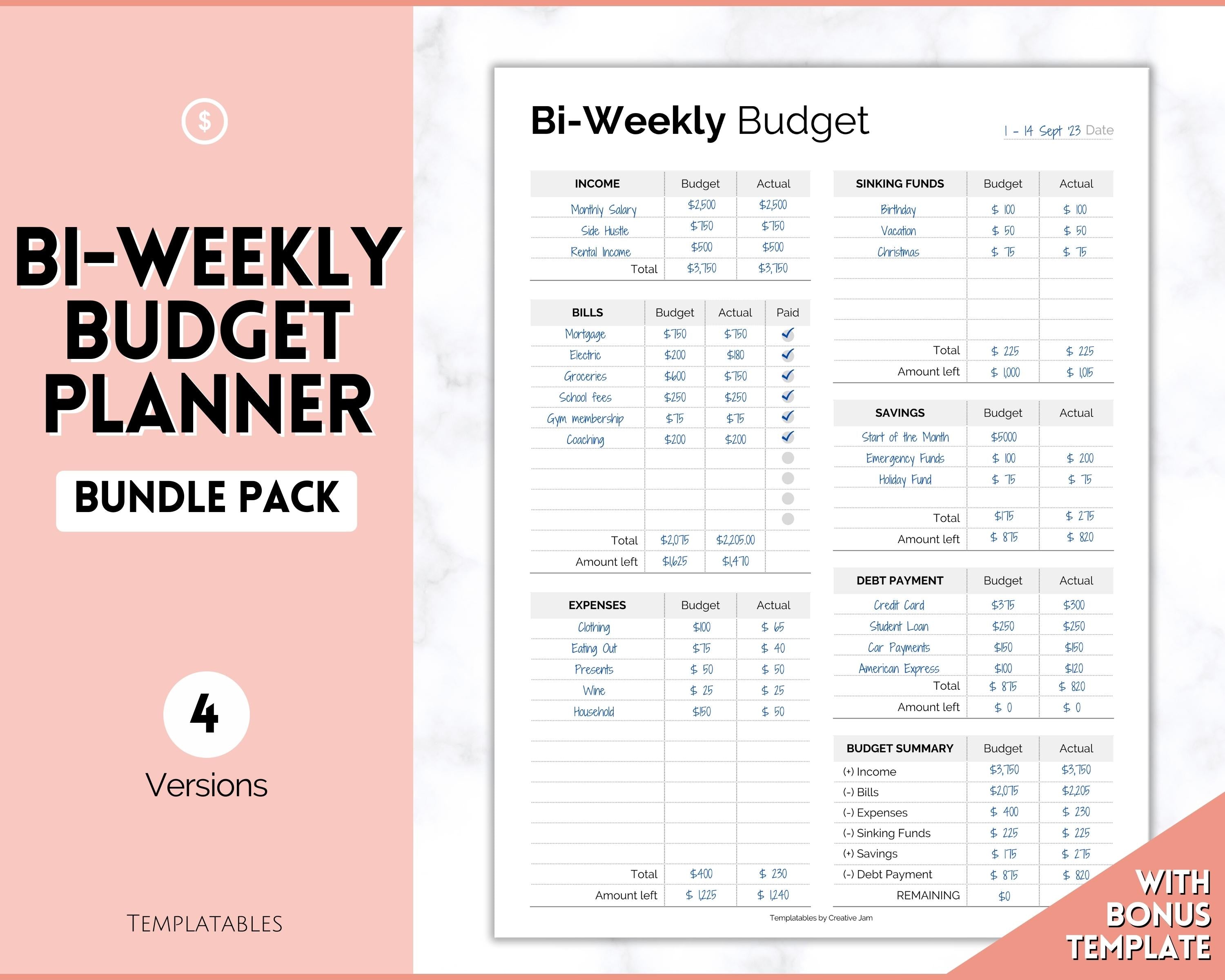 Weekly Budget Excel Template 2346