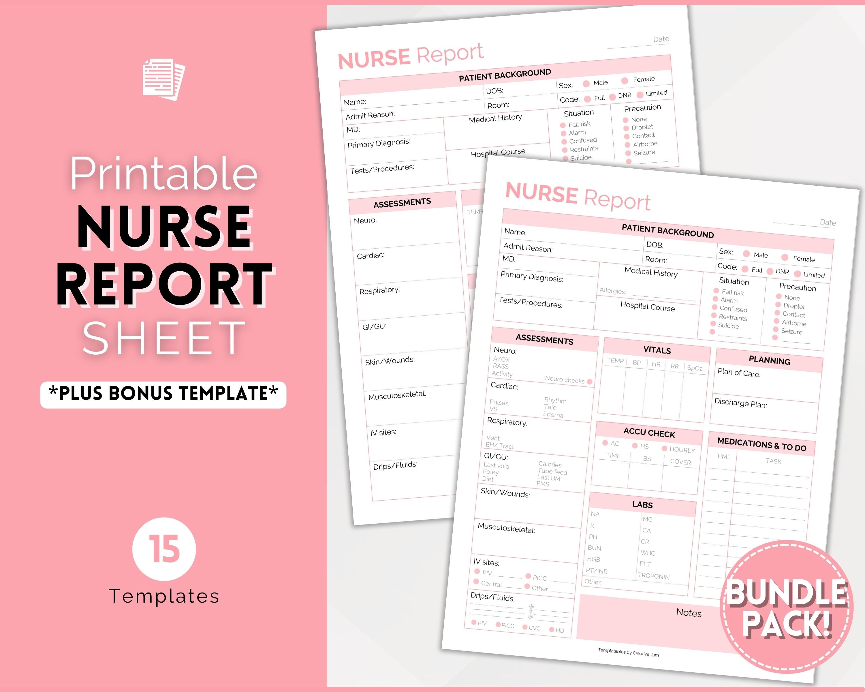 nursing report template
