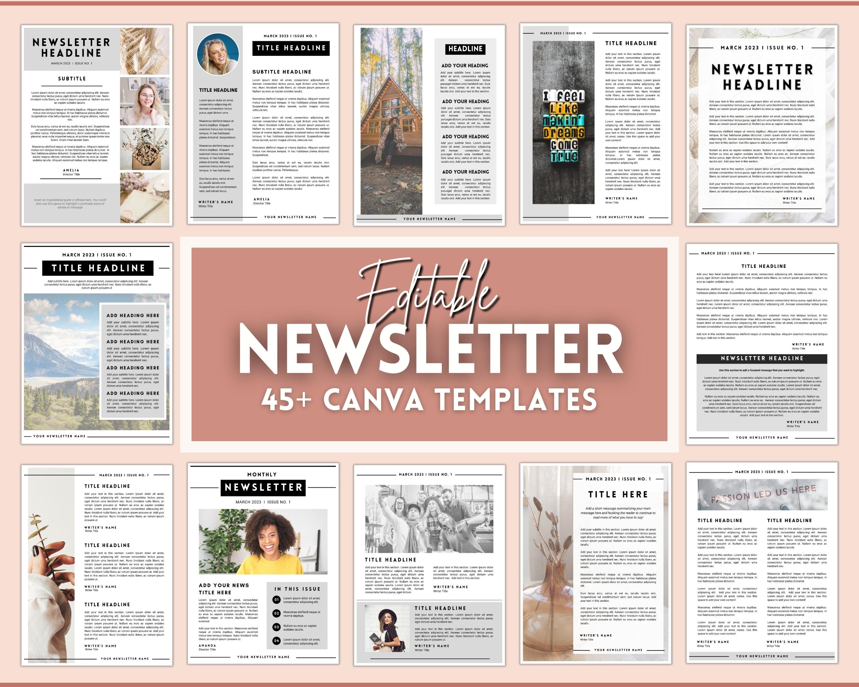 45+ Editable Canva Newsletter Templates For Businesses