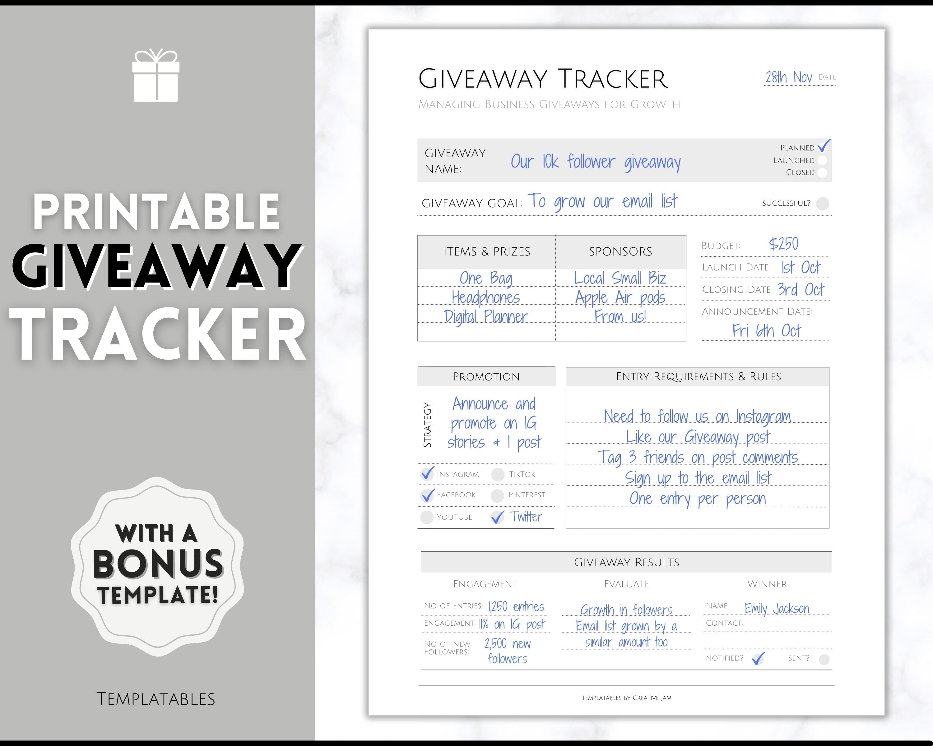 Free and customizable giveaway templates