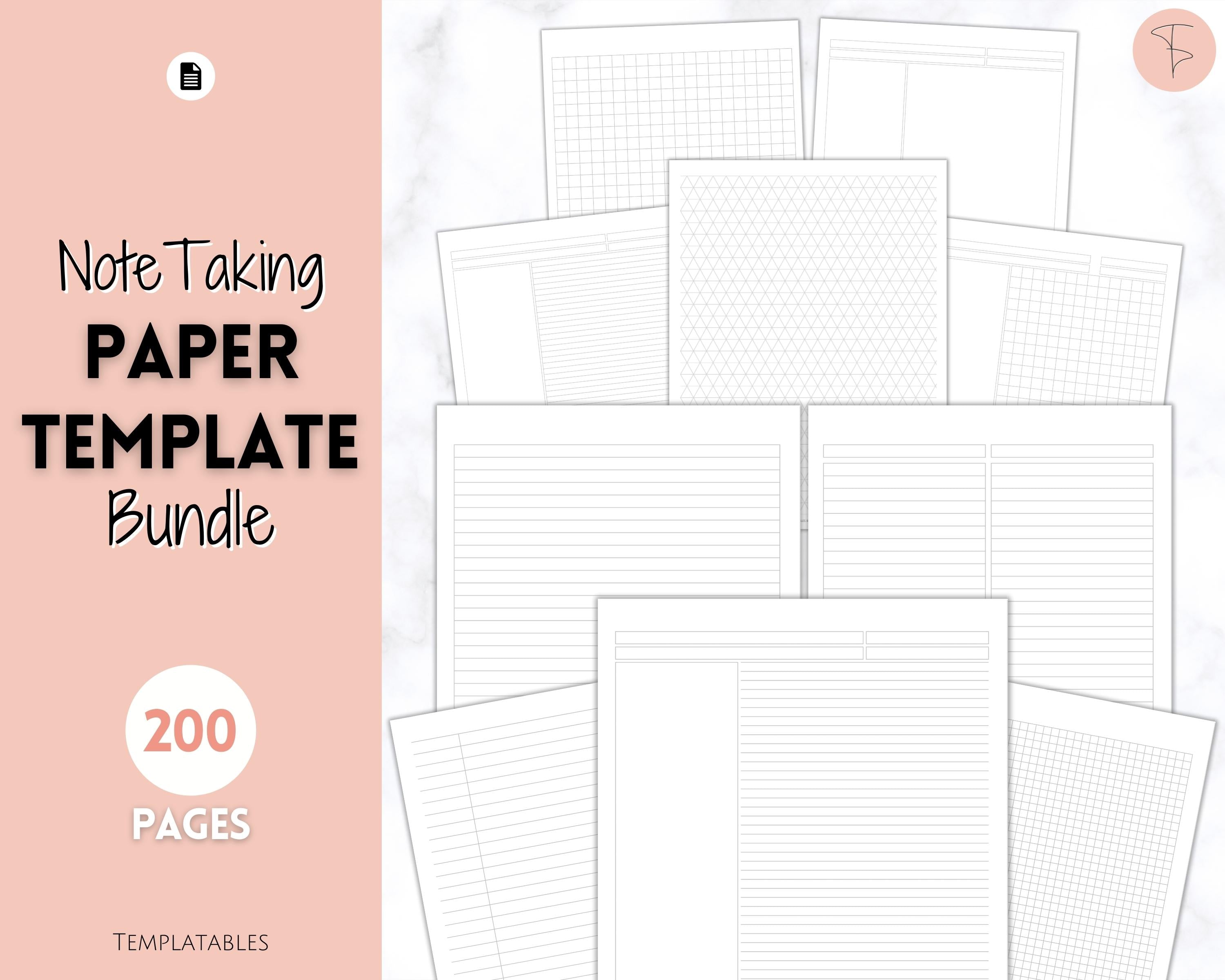 notebook pages template