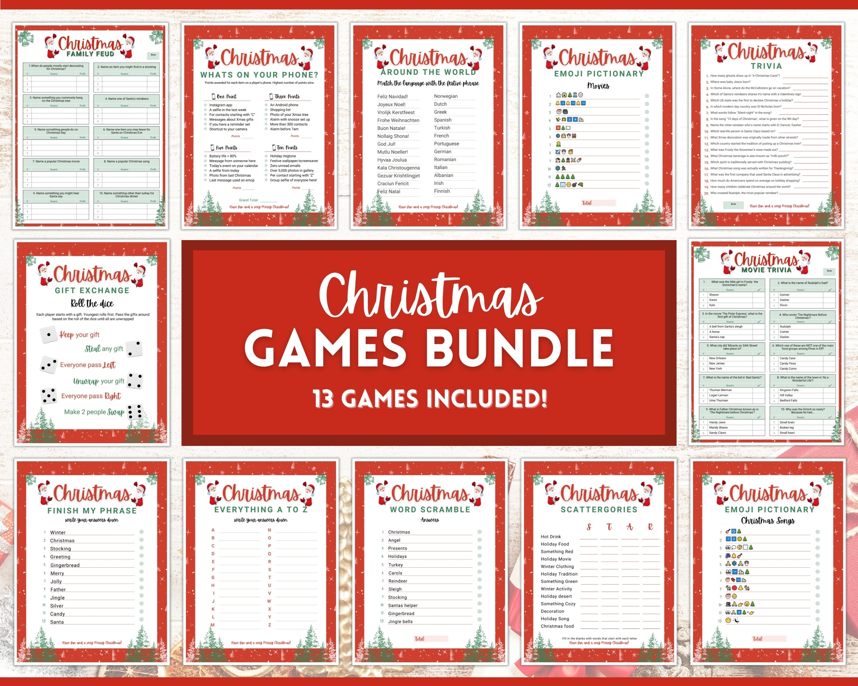 Christmas Editable Board Game Template - Christmas Family Games