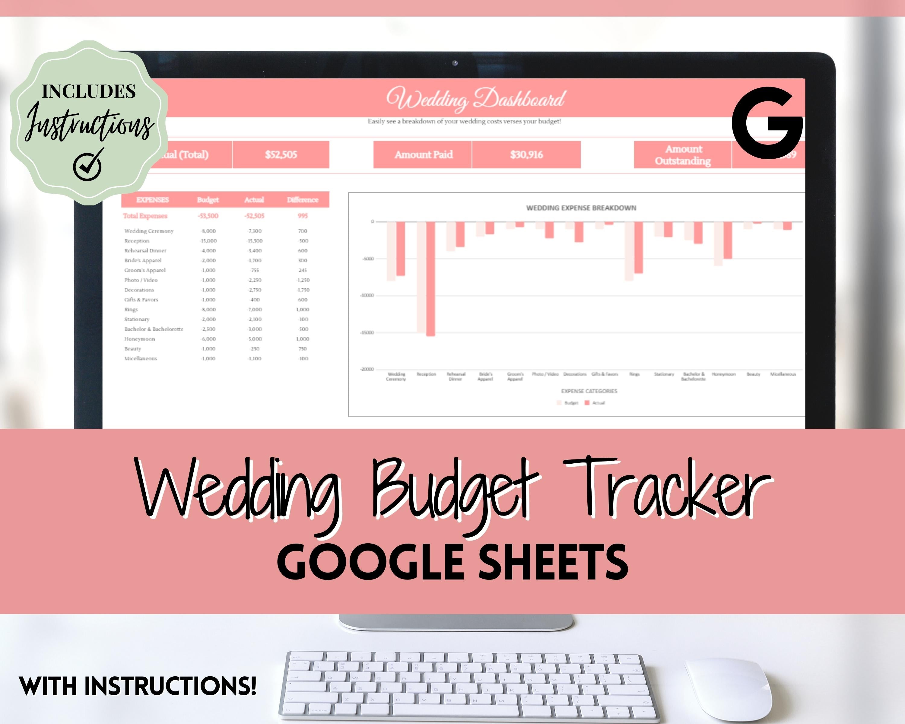 Wedding Budget Planner and Tracker updated Version Wedding Budget