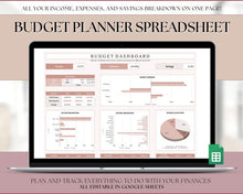 Load image into Gallery viewer, Budget Spreadsheet | Google Sheets Automated Budget Planner for Paychecks, Financial Planning and Savings | Lux
