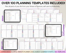 Load image into Gallery viewer, COLORFUL 2025 OneNote Planner | 2025 Digital Planner with OneNote Templates, Daily, Weekly &amp; Monthly | Perfect for Windows, Adhd, Notebook &amp; One Note | Colorful
