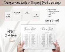 Load image into Gallery viewer, EDITABLE Bridal Shower Game BUNDLE | With 40+ Wedding Shower Games, Bachelorette Party, He said she said, Bridal Feud, Who knows the bride &amp; Bingo
