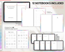 Load image into Gallery viewer, 2024 Digital Reading Planner | Your Digital Reading Journal, Digital Planner, Book Journal, Reading Log, Book Tracker &amp; Weekly Review | Perfect for GoodNotes
