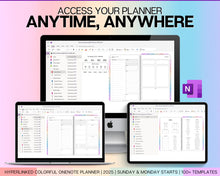 Load image into Gallery viewer, COLORFUL 2025 OneNote Planner | 2025 Digital Planner with OneNote Templates, Daily, Weekly &amp; Monthly | Perfect for Windows, Adhd, Notebook &amp; One Note | Colorful
