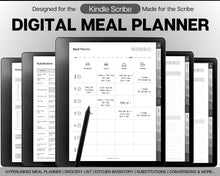 Load image into Gallery viewer, Weekly Meal Planner for the Kindle Scribe | Digital Meal Planner with Meal Plan Template, Meal Prep, Grocery List for Kitchen &amp; Food Menu
