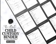 Load image into Gallery viewer, Child Custody Binder | Includes Child Custody Journal, Printable Child Custody Planner, Co-parenting Calendar, Divorce Planner &amp; Communication Log
