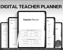 Load image into Gallery viewer, Digital Teacher Planner - 2024 &amp; 2025 Academic Planner | GoodNotes Homeschool Lesson Plan Template for iPad | Monochrome Minimalist
