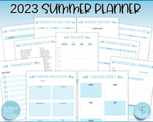 Load image into Gallery viewer, 2023 Summer Planner for Kids | Kids Summer Schedule, Activities, Printable Calendar &amp; Checklist Template | Blue
