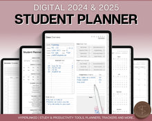 Load image into Gallery viewer, Digital Student 2024 - 2025 Academic Planner | Study Planner, College &amp; School Planner for GoodNotes &amp; iPad
