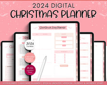 Load image into Gallery viewer, 2024 Digital Christmas Planner | Xmas Holiday Checklist, Shopping List, To Do List for GoodNotes &amp; iPad | Pink
