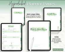 Load image into Gallery viewer, Digital Maid of Honor Planner | Matron of Honor Digital Planner, MOH Binder Book, Wedding Checklist, Bridal Shower, Bachelorette &amp; GoodNotes | Green
