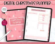 Load image into Gallery viewer, 2024 Digital Christmas Planner | Xmas Holiday Checklist, Shopping List, To Do List for GoodNotes &amp; iPad | Pink
