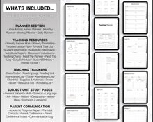 Load image into Gallery viewer, Digital Teacher Planner - 2024 &amp; 2025 Academic Planner | GoodNotes Homeschool Lesson Plan Template for iPad | Monochrome Minimalist
