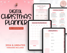 Load image into Gallery viewer, 2024 Digital Christmas Planner | Xmas Holiday Checklist, Shopping List, To Do List for GoodNotes &amp; iPad | Pink
