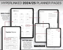 Load image into Gallery viewer, Digital Teacher Planner - 2024 &amp; 2025 Academic Planner | GoodNotes Homeschool Lesson Plan Template for iPad | Monochrome Minimalist
