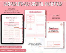 Load image into Gallery viewer, 2024 Digital Christmas Planner | Xmas Holiday Checklist, Shopping List, To Do List for GoodNotes &amp; iPad | Pink
