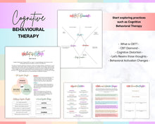 Load image into Gallery viewer, Self Therapy Journal Printable | 30+ Pages of Self-Therapy Workbook, Based on CBT, Guided Journal Prompts, Printable Worksheets, Shadow Work and Mindfulness |  Pastel Brit
