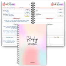 Load image into Gallery viewer, Reading Journal for Book Lovers | Log Book to Summarize, Review and Rate the Books you&#39;ve Read | A5 Pastel Rainbow
