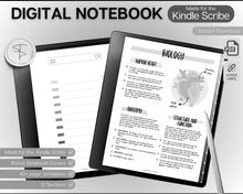 Load image into Gallery viewer, Digital Notebook made for Kindle Scribe| With over 40+ Page Templates for your Kindle Scribe | Hyperlinked Note Taking Templates including Cornell, Lined, Dotted, Grid &amp; Bonus Covers
