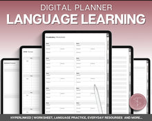Load image into Gallery viewer, Language Learning Digital Planner | Study Korean, Japanese, Spanish, French &amp; English | Language Templates &amp; Student Workbook for GoodNotes &amp; iPad | Lux
