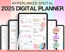 Load image into Gallery viewer, 2025 Ultimate Digital Planner | Daily, Weekly, Monthly Planner for iPad &amp; GoodNotes, That Girl Aesthetic | Colorful
