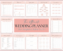 Load image into Gallery viewer, EDITABLE Wedding Planner Binder Kit, Wedding Planner, Wedding Planning Checklist, Wedding Day Schedule, To Do List, Budget, Timeline, CANVA
