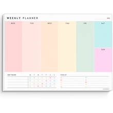 Load image into Gallery viewer, Weekly Planner Notepad - Daily, Weekly Schedule, To Do List Desk Pad, Productivity Planner &amp; Time Management, ADHD Planner | 50 Undated Tear Away Sheets | A4 Colorful
