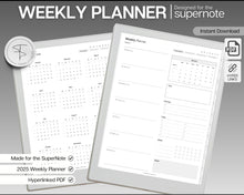 Load image into Gallery viewer, 2025 Supernote WEEKLY Planner | Packed with Supernote Template, Hyperlinked Digital Planner for Calendar &amp; Schedule | Perfect for a5x &amp; a6x
