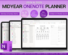 Load image into Gallery viewer, MID YEAR OneNote Planner | Includes 2024 Digital Planner, OneNote Template, Daily, Weekly, Monthly Planning for Windows, Adhd, | Perfect for Notebook &amp; One Note
