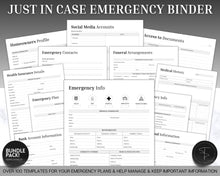 Load image into Gallery viewer, Just in Case Binder | The Ultimate Emergency Binder for your Household! In case of emergency, what if, in case of death &amp; end of life planner
