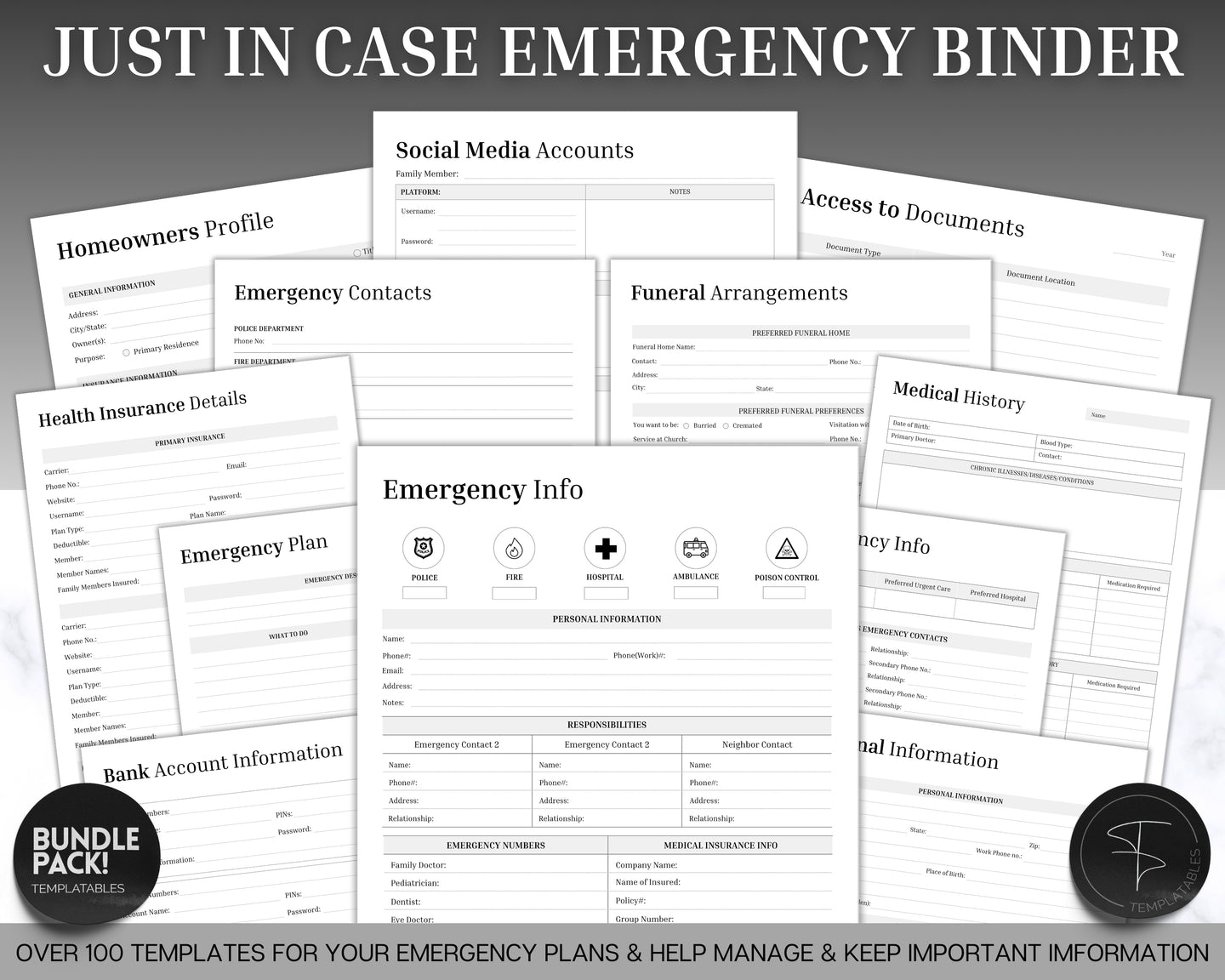 Just in Case Binder | The Ultimate Emergency Binder for your Household! In case of emergency, what if, in case of death & end of life planner