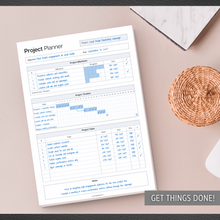 Load image into Gallery viewer, Project Planner Notepad - Project Management Organizer Desk Pad - Manage Project Tasks and Meeting Deadlines Effectively - 50 Sheets of Premium 120gsm Paper | Management | A4 Mono
