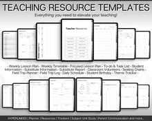 Load image into Gallery viewer, Digital Teacher Planner - 2024 &amp; 2025 Academic Planner | GoodNotes Homeschool Lesson Plan Template for iPad | Monochrome Minimalist
