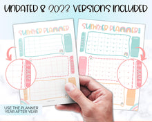 Load image into Gallery viewer, Kids Summer Calendar 2023 | Summer Poster, Summer Countdown, Printable Planner &amp; Checklist | Colorful Sky
