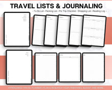 Load image into Gallery viewer, Digital Travel Planner | iPad &amp; GoodNotes Travel Journal, Packing List &amp; Travel Itinerary for Vacations &amp; Trips

