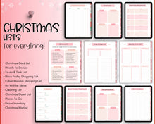 Load image into Gallery viewer, 2024 Digital Christmas Planner | Xmas Holiday Checklist, Shopping List, To Do List for GoodNotes &amp; iPad | Pink
