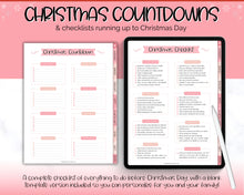 Load image into Gallery viewer, 2024 Digital Christmas Planner | Xmas Holiday Checklist, Shopping List, To Do List for GoodNotes &amp; iPad | Pink
