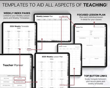 Load image into Gallery viewer, Digital Teacher Planner - 2024 &amp; 2025 Academic Planner | GoodNotes Homeschool Lesson Plan Template for iPad | Monochrome Minimalist
