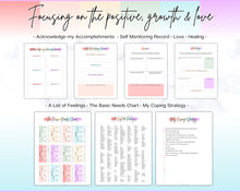 Load image into Gallery viewer, Self Therapy Journal Printable | 30+ Pages of Self-Therapy Workbook, Based on CBT, Guided Journal Prompts, Printable Worksheets, Shadow Work and Mindfulness |  Pastel Brit
