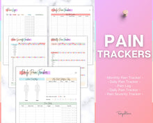 Load image into Gallery viewer, Medical Tracker Bundle | Includes 50 Medical Binder pages, Medical Planner, Printable Medication, Symptom, Bill, Doctor Visits &amp; Health Pain trackers | Colorful
