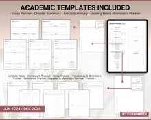 Load image into Gallery viewer, Digital Student 2024 - 2025 Academic Planner | Study Planner, College &amp; School Planner for GoodNotes &amp; iPad
