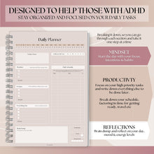 Load image into Gallery viewer, ADHD Daily Planner for Neurodivergent Adults - Productivity Daily Planner &amp; Task Management to Stay Organized and Focused | A5 Lux

