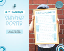 Load image into Gallery viewer, 2023 Summer Planner for Kids | Kids Summer Schedule, Activities, Printable Calendar &amp; Checklist Template | Blue
